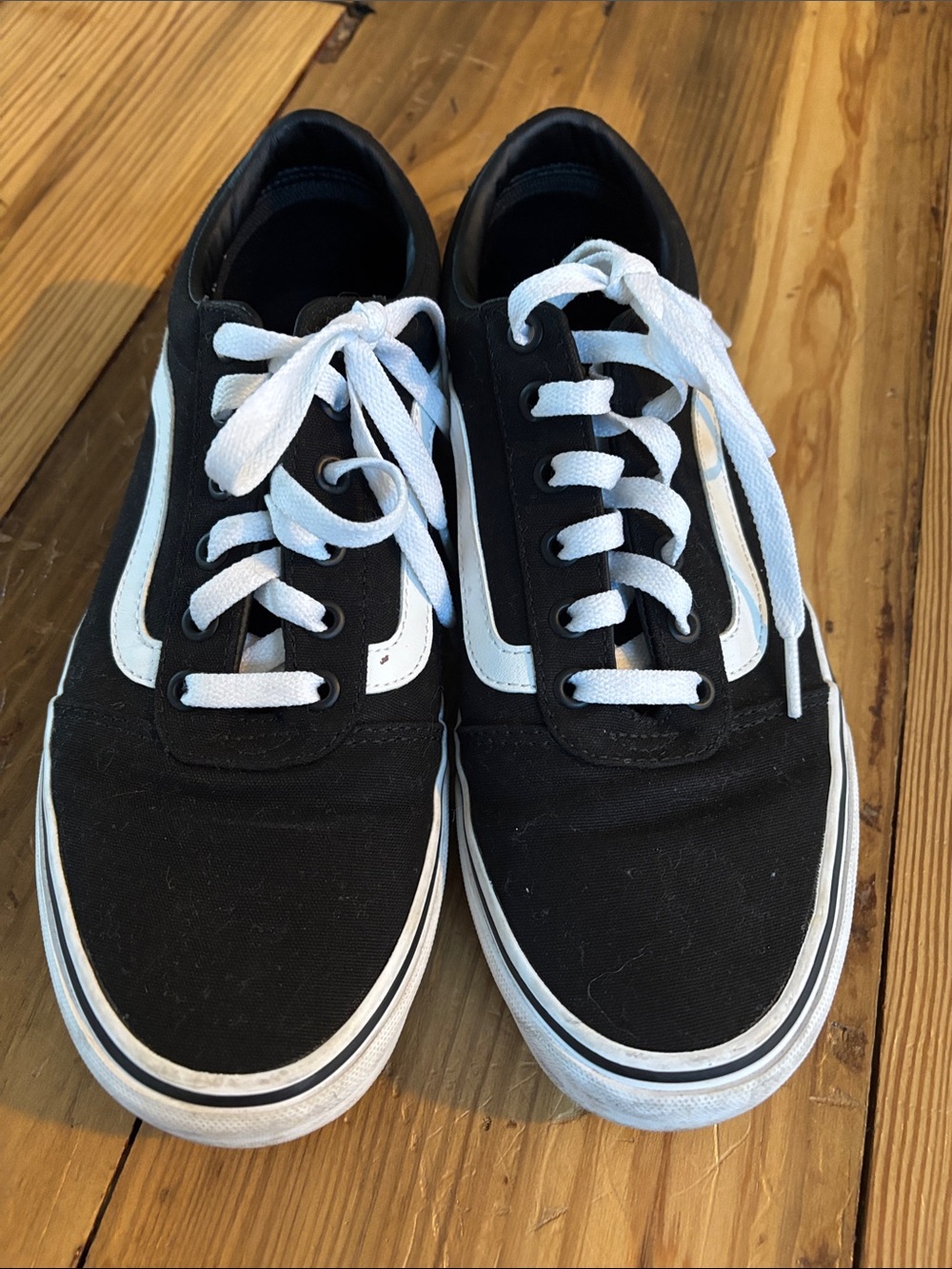 Vans Black and White Low-Top Canvas Sneakers